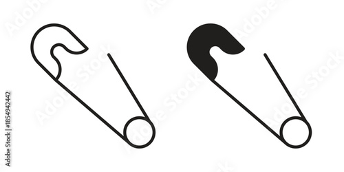 Safety pin icons or logo design isolated sign symbol vector illustration - high quality line style vector