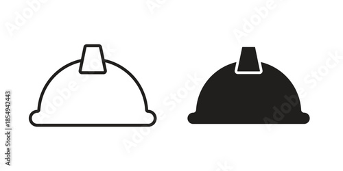 Safety helmet icons or logo design isolated sign symbol vector illustration - high quality line style vector