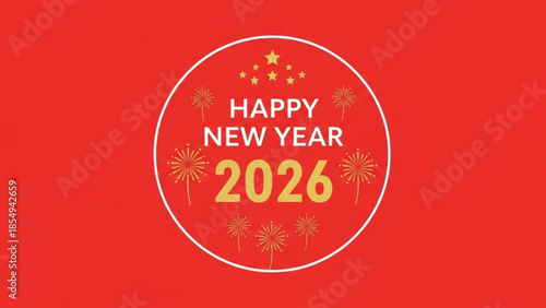 Happy New Year 2026: A vibrant and celebratory design, filled with festive elements, captures the spirit of new beginnings and joyous anticipation for the year ahead.