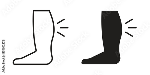 Shin pain icons or logo design isolated sign symbol vector illustration - high quality line style vector