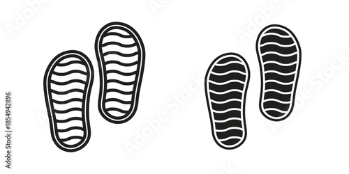 Shoe print icons or logo design isolated sign symbol vector illustration - high quality line style vector