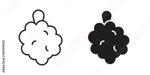 Shower sponge ball icons or logo design isolated sign symbol vector illustration - high quality line style vector