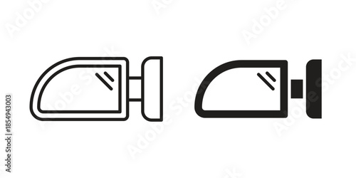 Side mirror icons or logo design isolated sign symbol vector illustration - high quality line style vector