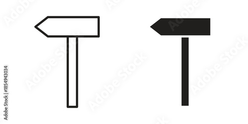 Signpost icons or logo design isolated sign symbol vector illustration - high quality line style vector