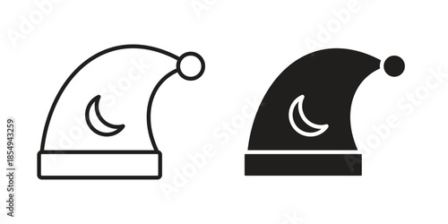 Sleeping Hat icons or logo design isolated sign symbol vector illustration - high quality line style vector