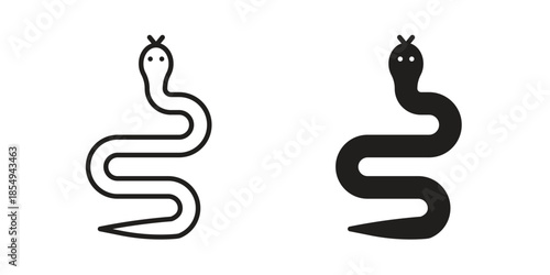 Snake icons or logo design isolated sign symbol vector illustration - high quality line style vector
