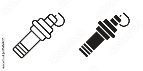 Spark plug icons or logo design isolated sign symbol vector illustration - high quality line style vector