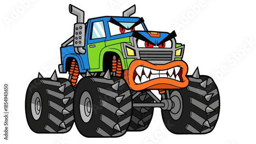 Monster Truck with Sharp Teeth Racing Vehicle.
