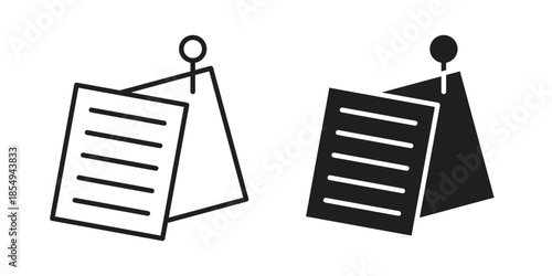 Sticky note icons or logo design isolated sign symbol vector illustration - high quality line style vector