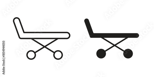 Stretcher icons or logo design isolated sign symbol vector illustration - high quality line style vector