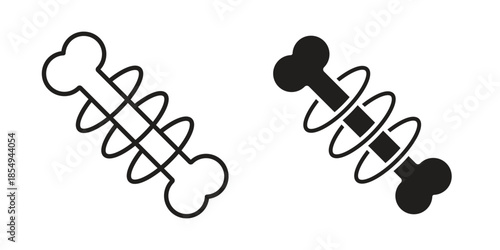 Strong healthy bones icons or logo design isolated sign symbol vector illustration - high quality line style vector