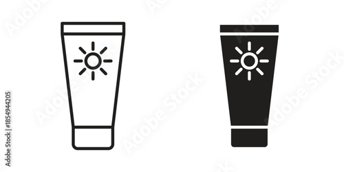 Sun cream icons or logo design isolated sign symbol vector illustration - high quality line style vector