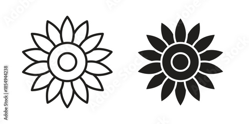 Sunflower icons or logo design isolated sign symbol vector illustration - high quality line style vector
