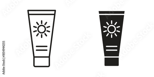 Sunscreen icons or logo design isolated sign symbol vector illustration - high quality line style vector
