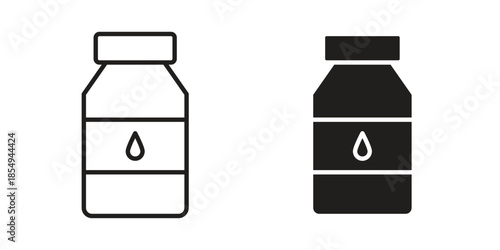 Syrup medicine bottle icons or logo design isolated sign symbol vector illustration - high quality line style vector