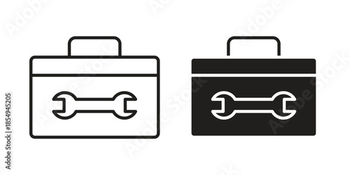 Toolbox icons or logo design isolated sign symbol vector illustration - high quality line style vector