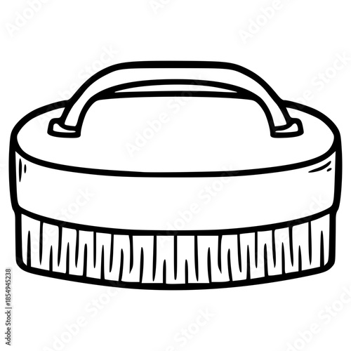 scrub brush illustration hand drawn outline vector