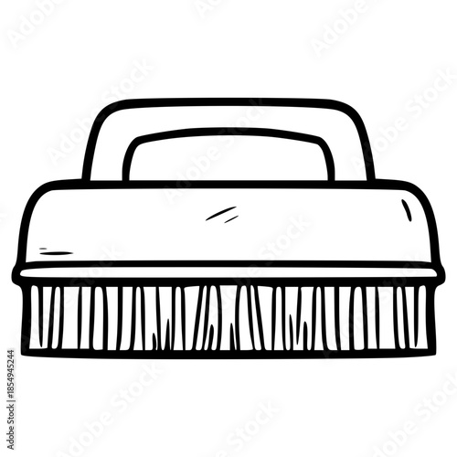 scrub brush illustration hand drawn outline vector