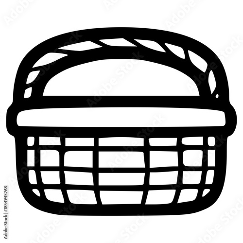 doodle basket illustration hand drawn outline vector