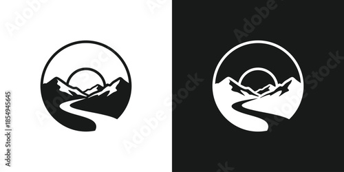 logo blends a mountain and a sunset in a dual-meaning design. The mountain symbolizes strength and endurance, while the sunset represents harmony and new opportunities, creating a warm, balanced.