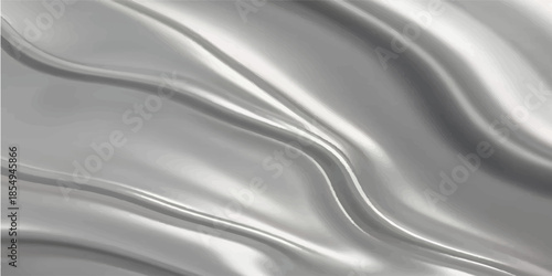 Silver Fluid Wave Abstract Background