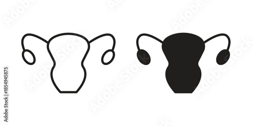 Uterus icons or logo design isolated sign symbol vector illustration - high quality line style vector