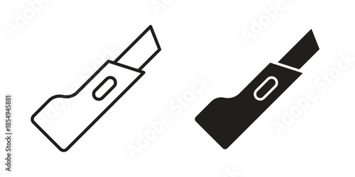 Utility knife icons or logo design isolated sign symbol vector illustration - high quality line style vector