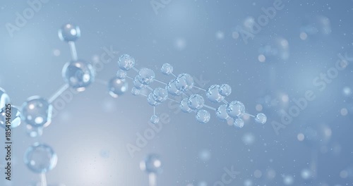 Menadione rotating 3D model of vitamin k analog, seamless looped video
