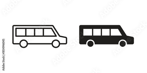 Van icons or logo design isolated sign symbol vector illustration - high quality line style vector