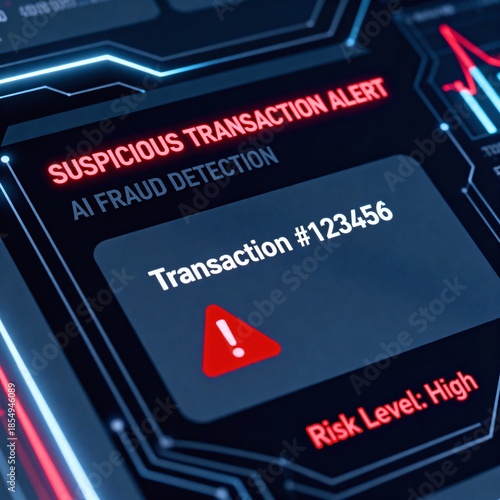 Artificial Intelligence Fraud Detection Alert Identifying Suspicious Online Payment Transactions in Financial Systems