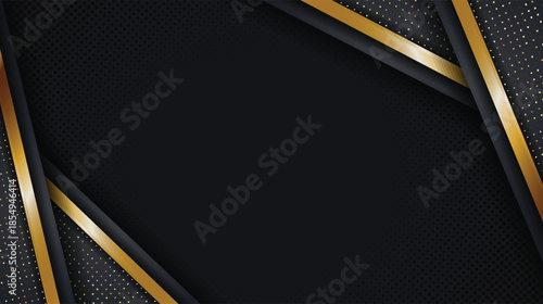 Abstract metallic background with black and gold elements