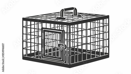 Wire Pet Carrier Crate with Handle and Door.