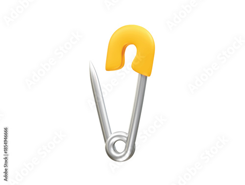 Open Safety Pin icon 3d rendering illustration