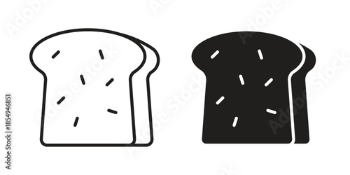 White bread icons or logo design isolated sign symbol vector illustration - high quality line style vector