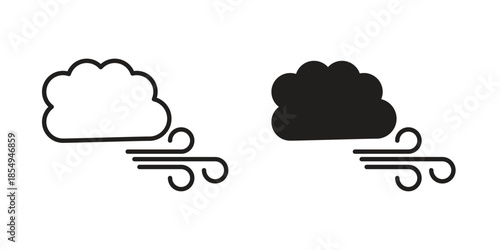 Wind clouds icons or logo design isolated sign symbol vector illustration - high quality line style vector