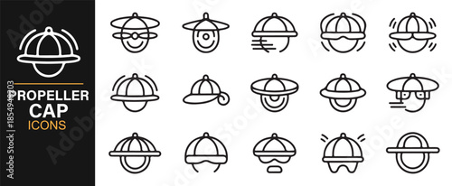 Playful fashion hats minimal line icon pack