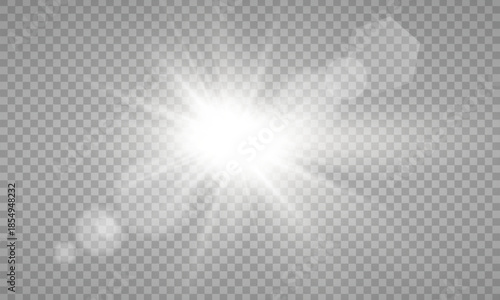 sunlight special lens flare light effect. PNG. Vector illustration transparent