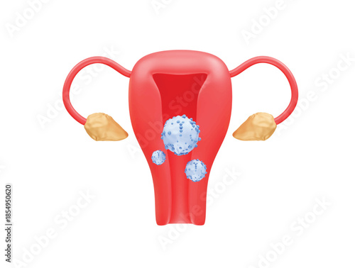 Cervival Cancer icon illustration 3d rendering