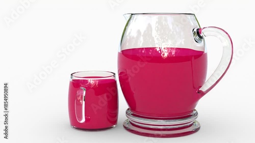 dragon fruit juice on white background
