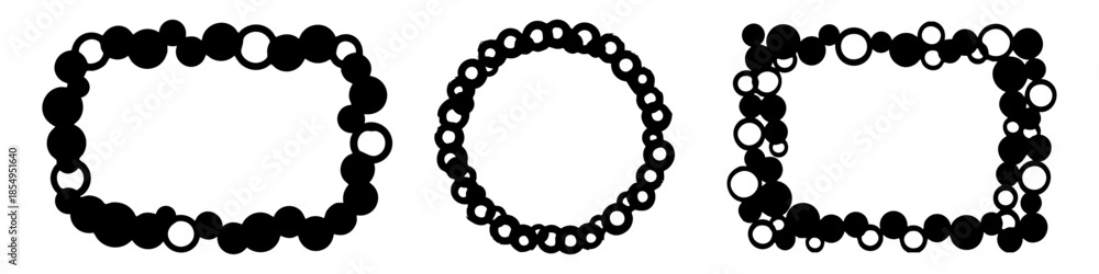 Obraz premium circle stamps frame set. vector