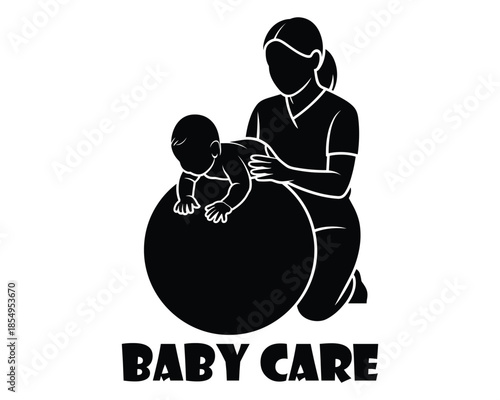 Mother Caring Baby Illustration Childcare Parenting Support