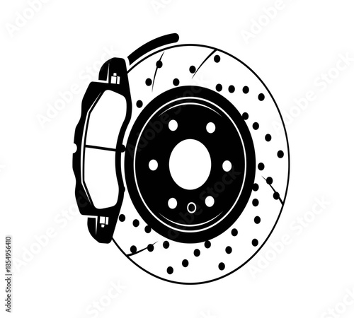 Detailed illustration of a vehicle brake system component showing the disc and caliper