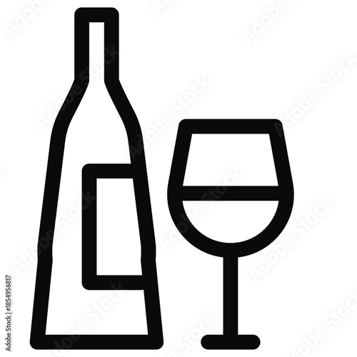 Wine Bottle and Glass