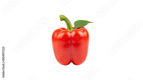 Vibrant Red Bell Pepper on Transparent Background