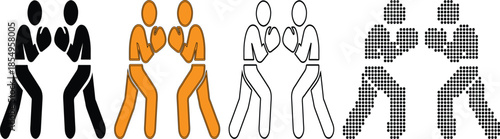 Boxers fighting in different styles