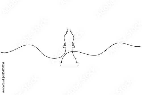 Minimalist Chess Pawn Piece Continuous Line Drawing Strategy Game Icon