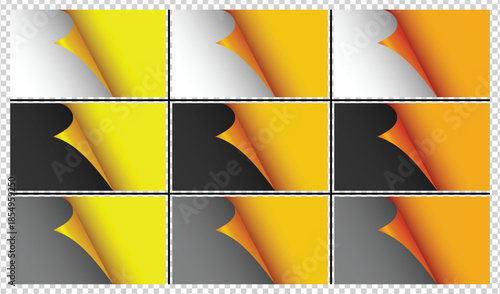 Curled paper corner. Curve paper. Bent page corners. A4 pages with corners. Paper page turning corner vector illustration.