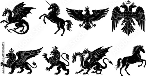 heraldic animal set