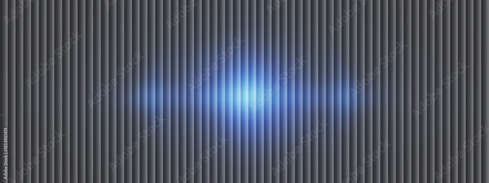 Obraz premium Glowing Blue Light Beam on Dark Vertical Striped Background
