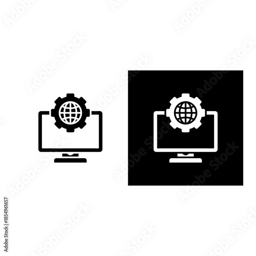 Intranet icon black and white filled.
